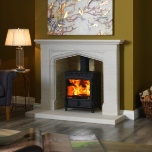 Fireline FX8 in Boscombe Surround with Rustic Brick Liners