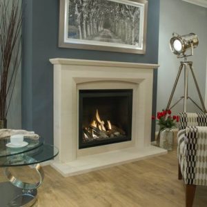 Newman - Eco Ultra Vision H/E Gas Fire with Mereta Fireplace