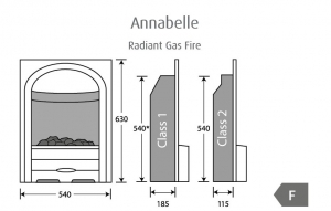 Gas Fire Dimensions Anabelle