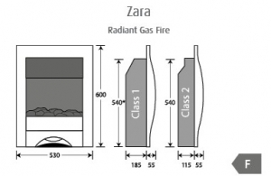Gas Fire Dimensions Zara