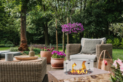 Continue to enjoy your outdoor space with an outdoor firepit.