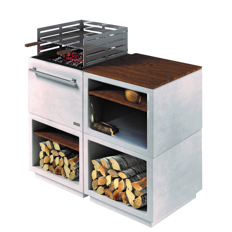 Air BBQ Grill with 2 Extension Modules shelves and top copy