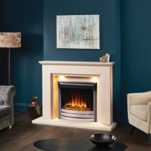 Solution SLE55i Inset Electric Fire with Logs - Brushed Frame