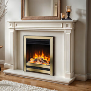 Celsi DLX Olympus Brass & Black electric fire