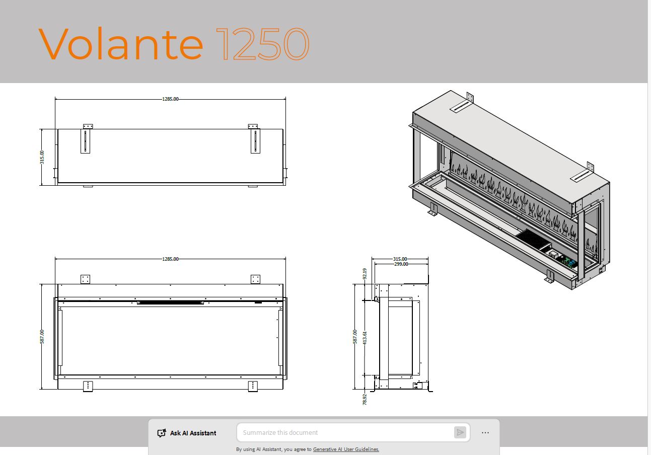 Volante 1250 Dimensions