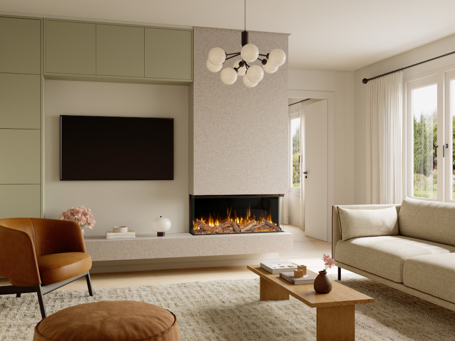 Evonic Volektra 1000 electric media wall fire