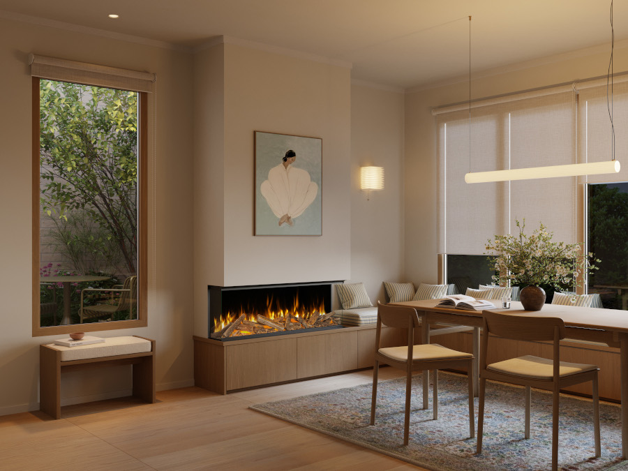 Evonic Volektra 1250 electric fire for media wall