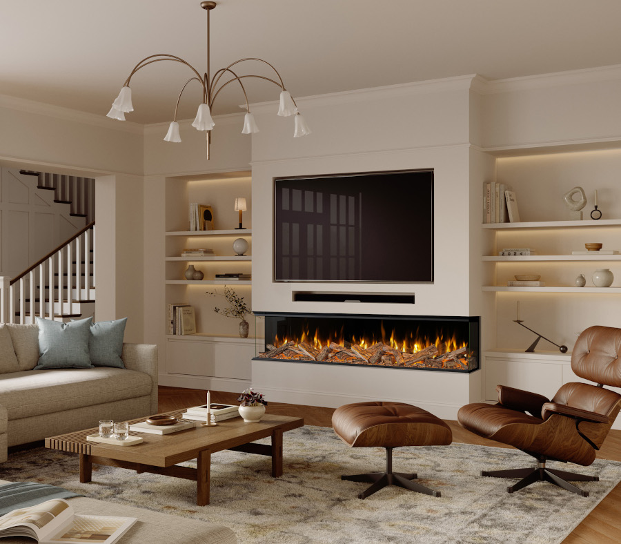 Evonic Volektra 2100 electric fire for media walls