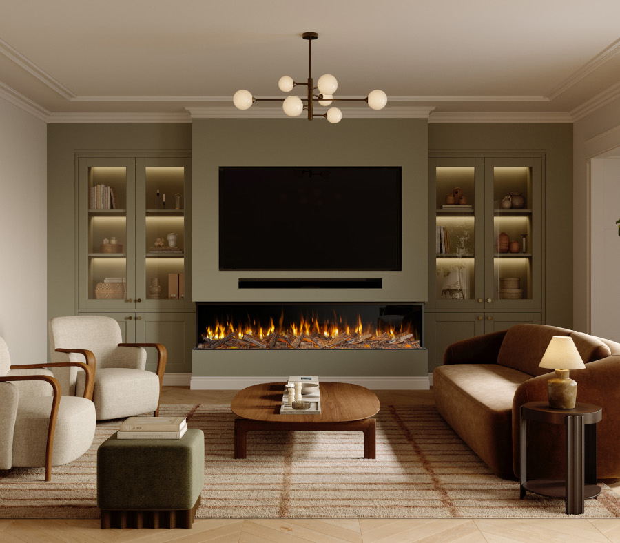 Evonic Volektra 2400 electric media wall fire