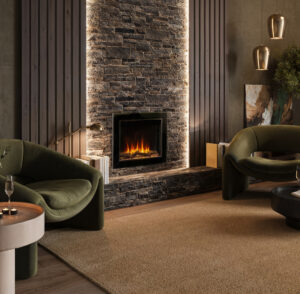 iRange i560e Slimline Real Oak Premium Log Set