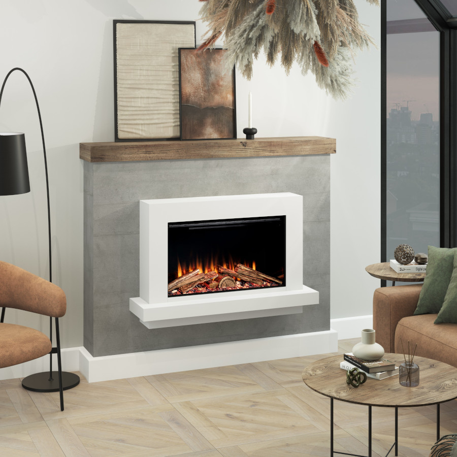 HAWTHORN - 750L electric suite ash white finish